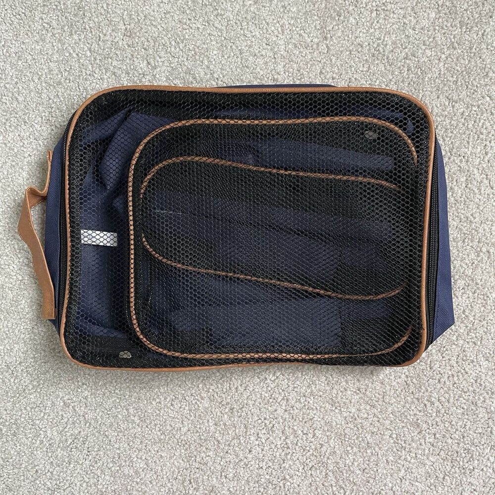 Luggage Packing Organizer Cubes Navy Blue Brown Set of 3 Travel